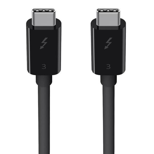 Linksys Belkin Thunderbolt 3 - Thunderbolt-kabel - USB-C (M) til USB-C (M) - USB 3.1 Gen 2 / Thunderbolt 3 / DisplayPort 1.2 - 80 cm - Sort (F2CD084BT