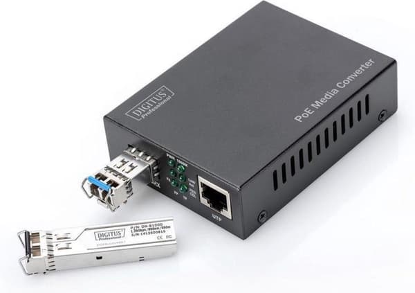 Digitus DN-82140 nätverksmediakonverterare 1000 Mbit/s Svart