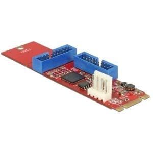 DeLock Converter M.2 Key B+M han > 2 x USB3.0 pin header - USB adapter - M.2 kort - USB3.0 (intern) x 2 (62843)