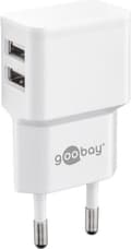 Miniatyrbillede 3 af 7: Nedis Goobay USB-A hjemmeoplader med 2 porte og separat 8-bens Lightning - USB kabel - 2,4A / hvid - 1 meter