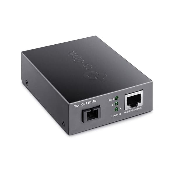 TP-Link TL-FC311B-20 - V1 - Mediekonverter - GigE - 1000Base-T, WDM, 1000Base-SC - RJ-45 / SC single mode - op til 20 km - 1310 (TX) / 1550 (RX) nm