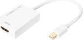 DIGITUS - Videoadapter - Mini DisplayPort han til HDMI hun - 20 cm - dobbelt isolering - hvid - aktiv, 4K understøttelse (4096 x 2160)