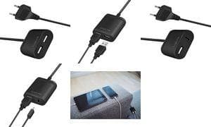 LogiLink USB-sovitinpistoke kiinteällä kaapelilla, 1x USB, 12 watin euroliitin, tulo: 230 V AC, 50/60 Hz, 0,6 A max., - 1 kpl (PA0256) musta