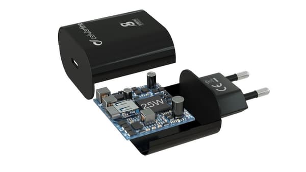 Cellularline - Rejseopladersæt, 25W PD usb-c til usb-c Samsung, sortChargeur-secteur-kit, 25W PD usb-c til usb-c Samsung, noirTravel-opladersæt, 25W P