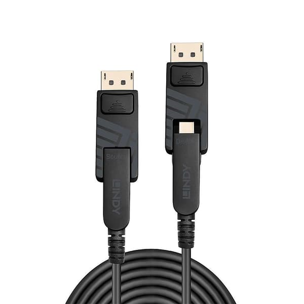 Lindy - DisplayPort-kabelsamling - DisplayPort 1.4 - 70.0m - rund, understøtter 8K UHD (7680 x 4320) - sort (38485)