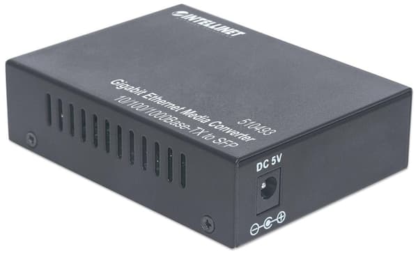 Intellinet - Media Converter - Ethernet, Fast Ethernet, Gigabit Ethernet - 10Base-T, 100Base-TX, 1000Base-T - RJ-45 / SFP (mini-GBIC) (510493)