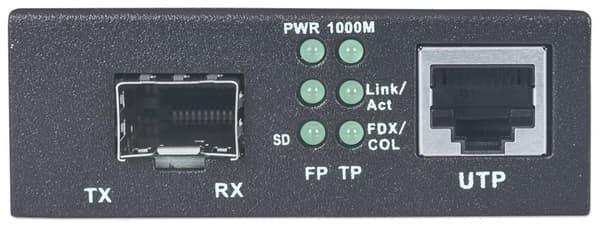 Intellinet - Media Converter - Ethernet, Fast Ethernet, Gigabit Ethernet - 10Base-T, 100Base-TX, 1000Base-T - RJ-45 / SFP (mini-GBIC) (510493)