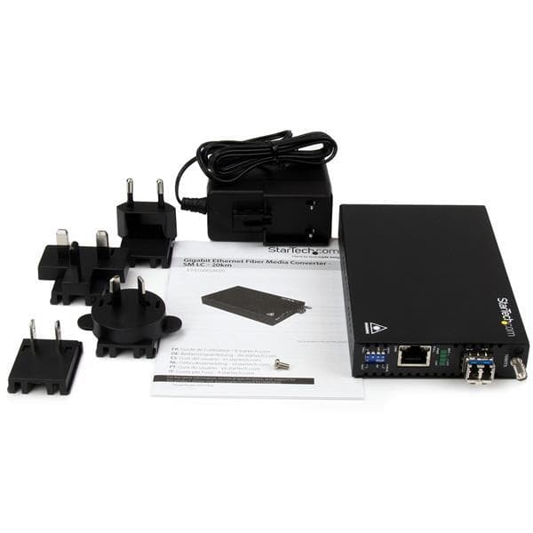 Gigabit Ethernet Copper-to-Fiber Media Converter - SM LC - 20 km - Ethernet Media Converter - GbE Converter - 1000Mbps Network Converter