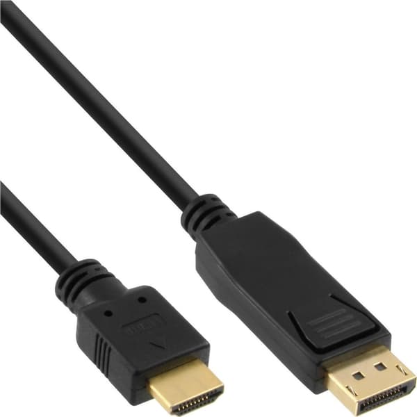 InLine 30-Pack DisplayPort til HDMI-konverterkabel - Sort - 2m (B-17182)