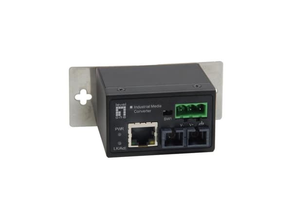 LevelOne IEC-4301 nätverksmediakonverterare 100 Mbit/s Single-mode Svart