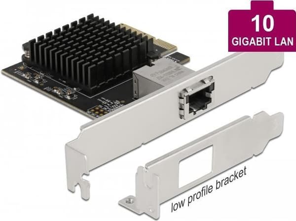 Delock - Netværksadapter - PCIe 3.0 x4 Low-Profile - 100M/1G/2.5G/5G/10 Gigabit Ethernet
