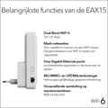 Miniatyrbillede 4 af 11: Netgear EAX15 - Mesh WiFi Extender - Dual-Band - 1800 Mbps - WiFi 6