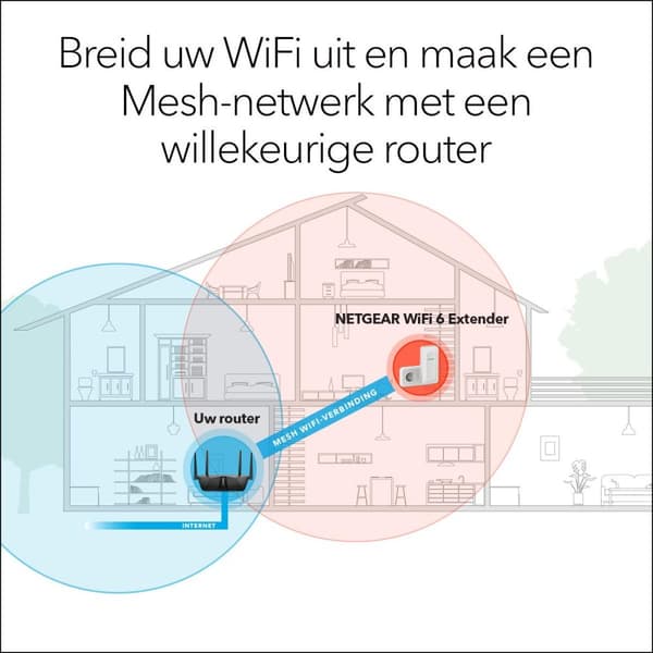 Netgear EAX15 - Mesh WiFi Extender - Dual-Band - 1800 Mbps - WiFi 6