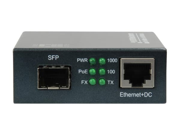 LevelOne Gigabit RJ45 till SFP Media Converter, PoE PSE