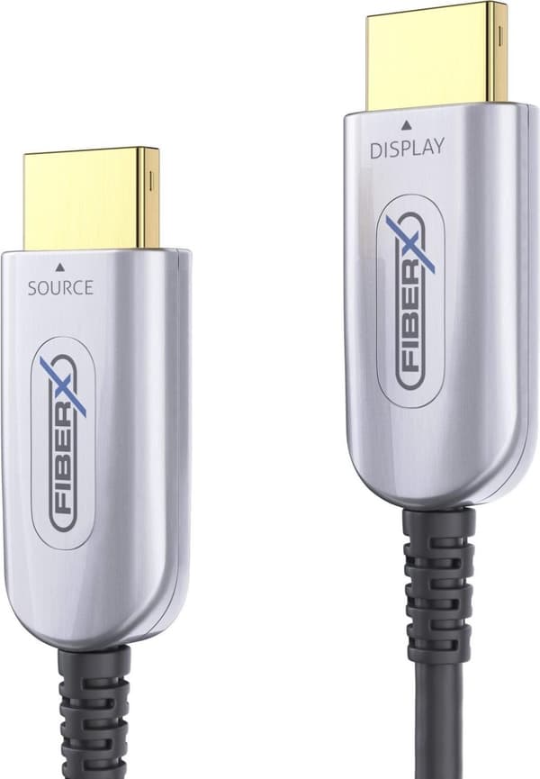 Purelink FiberX Series FX-I350 - HDMI kabel med Ethernet - HDMI hun til HDMI han - 30 m - Beskyttet hybrid kobber/fiberoptik - Sort - 4K support