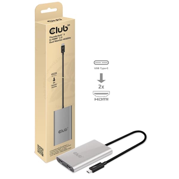 Club Thunderbolt 3 till Dual HDMI 2.0-adapter