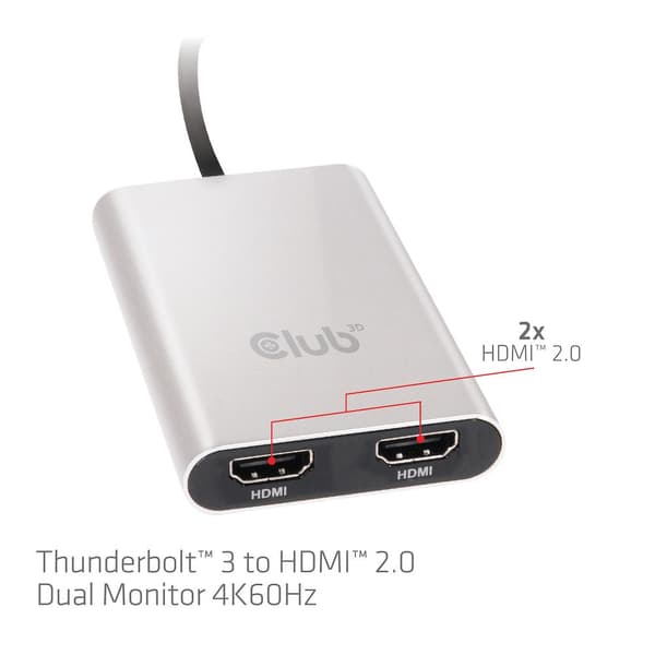 Club Thunderbolt 3 till Dual HDMI 2.0-adapter