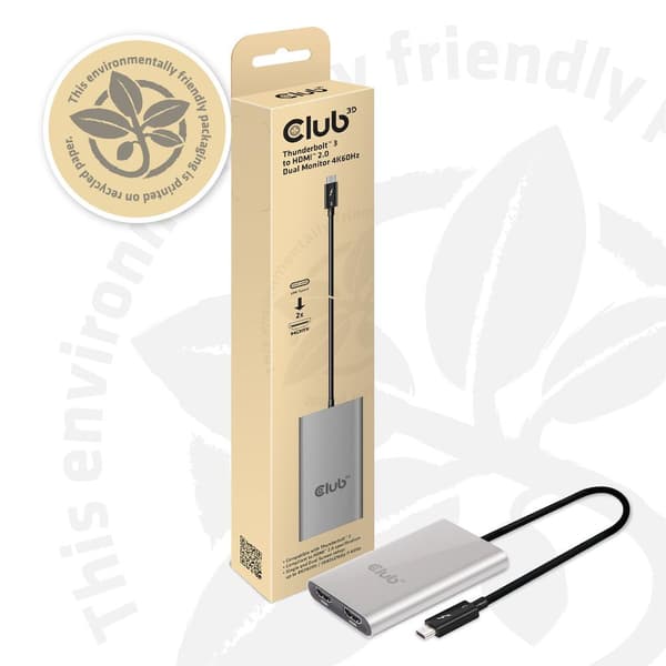 Club Thunderbolt 3 till Dual HDMI 2.0-adapter