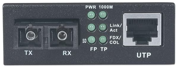 Intellinet - Mediekonverter - Ethernet, Fast Ethernet, Gigabit Ethernet - 10Base-T, 1000Base-LX, 100Base-TX, 1000Base-T - RJ-45 / SC single mode - op
