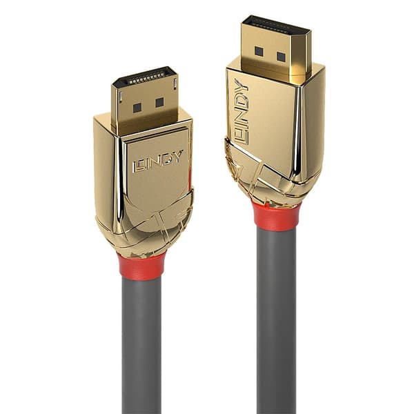 Lindy Gold - DisplayPort-kabel - DisplayPort (M) til DisplayPort (M) - DisplayPort 1.2 - 5.0m - rund, robust, 4K-understøttelse - grå (36294)