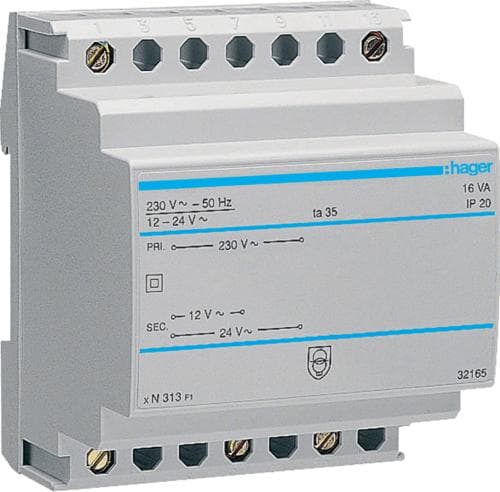 Säkerhetstransformator 12V/1.33Ao.24V/0.67A ST313 (ST313)