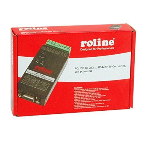 ROLINE 12021008 RS232 til RS422/485 konverter til DIN-skinne, selvdrevet sort