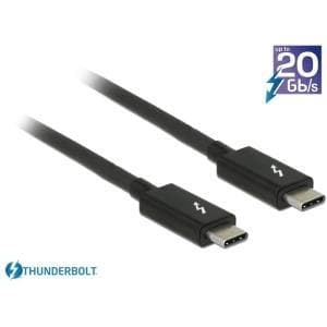 Delock - Thunderbolt-kaapeli - USB-tyyppi C (M) - USB-tyyppi C (M) - 20 V - 5 A - 1,5 m - 4K-tuki - musta (84846)