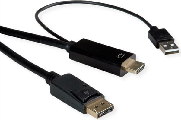 ROLINE HDMI kabel UltraHDTV - DisplayPort, ST/ST, sort, 3 m (11.04.5993)
