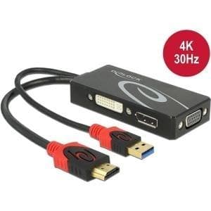 DeLOCK - Videokonverter - HDMI - DVI, DisplayPort, VGA - sort - detail (62959)