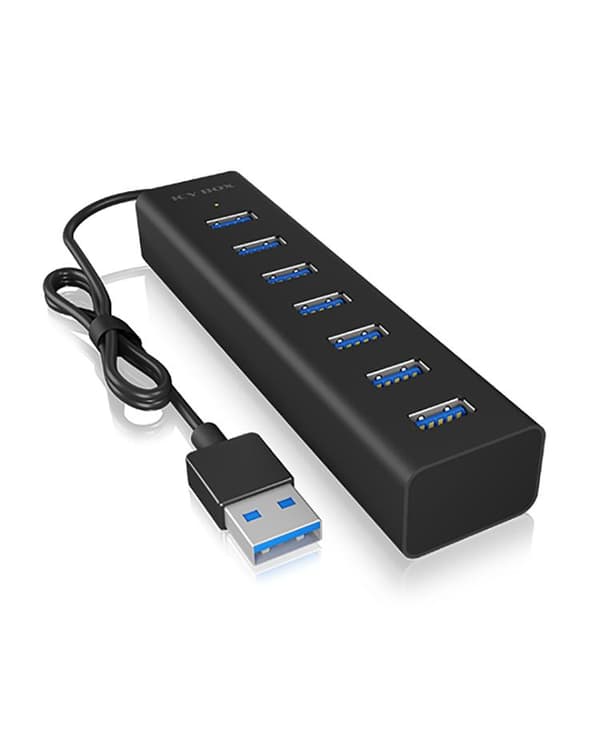 USB 3.0 till 7-portars USB 3.0 Type-A-hubb, aluminiumhölje, strömförsörjning 5V/3A (IB-HUB1700-U3)