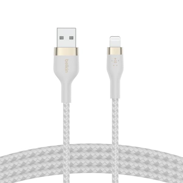 Belkin BOOST CHARGE™ flätad USB-A till iPhone Lightning - 3m - Vit