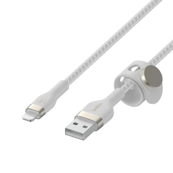 Belkin BOOST CHARGE™ flätad USB-A till iPhone Lightning - 3m - Vit