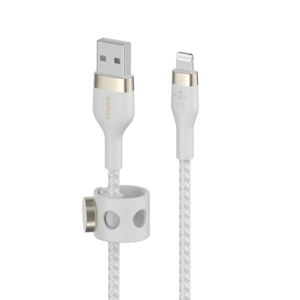 Belkin BOOST CHARGE™ flätad USB-A till iPhone Lightning - 3m - Vit