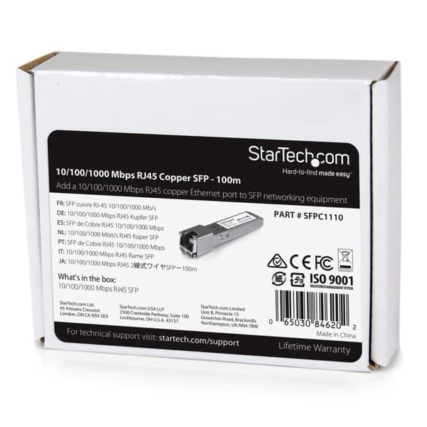 StarTech.com Cisco-kompatibel Gigabit RJ45 Copper SFP Transceiver Module - Mini-GBIC
