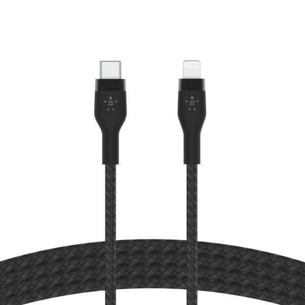 Belkin BOOST CHARGE™ Flätad USB-C till Apple iPhone Lightning - 1m - Svart