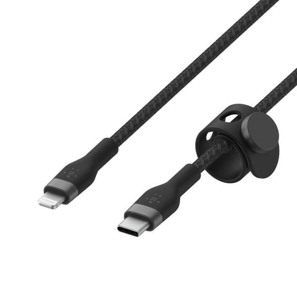 Belkin BOOST CHARGE™ Flätad USB-C till Apple iPhone Lightning - 1m - Svart