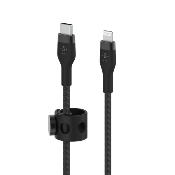 Belkin BOOST CHARGE™ Flätad USB-C till Apple iPhone Lightning - 1m - Svart