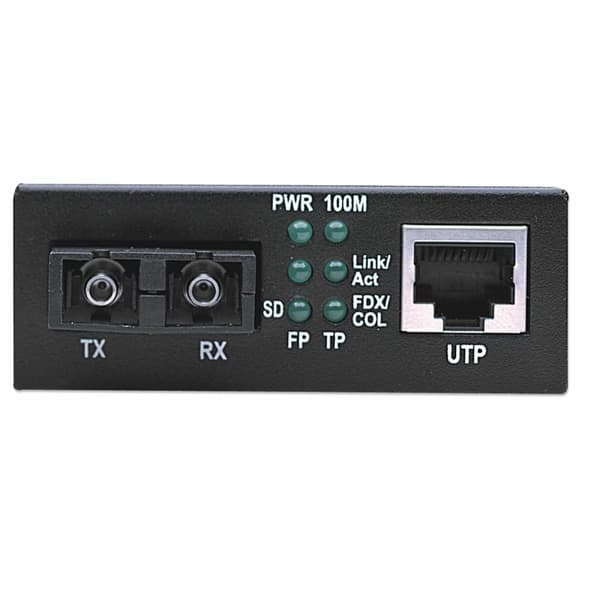 Intellinet 506502 Fast Ethernet Media Converter - Mediekonverter - 10Base-T, 100Base-FX, 100Base-TX - RJ-45 - SC multi-mode - ekstern - 1310 nm (50650
