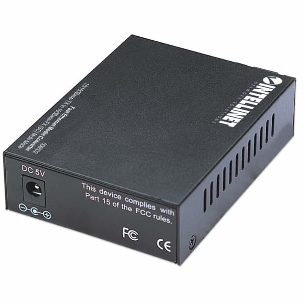 Intellinet 506502 Fast Ethernet Media Converter - Mediekonverter - 10Base-T, 100Base-FX, 100Base-TX - RJ-45 - SC multi-mode - ekstern - 1310 nm (50650