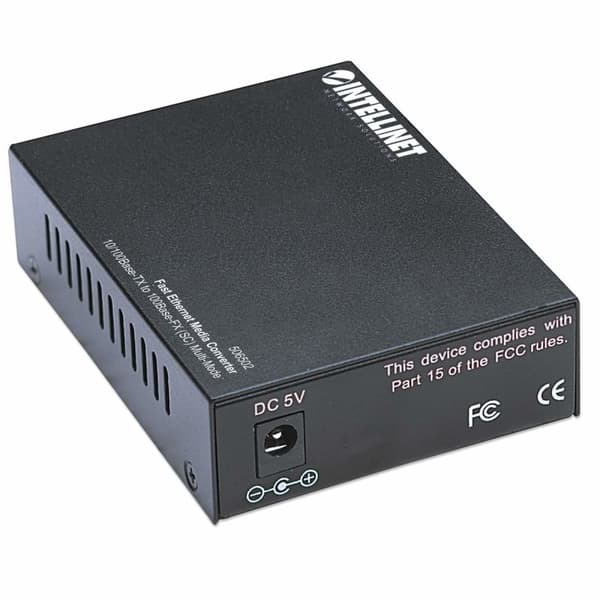 Intellinet 506502 Fast Ethernet Media Converter - Mediekonverter - 10Base-T, 100Base-FX, 100Base-TX - RJ-45 - SC multi-mode - ekstern - 1310 nm (50650