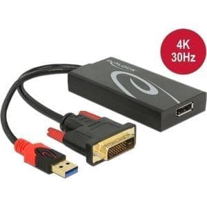 DeLOCK - videokonverter - DVI - DisplayPort - sort - detail