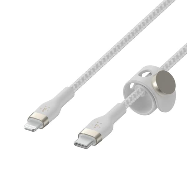 Belkin BOOST CHARGE™ flettet USB-C til Apple iPhone Lightning - 1m - Hvid