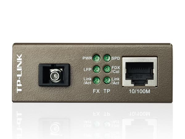 TP-Link MC112CS - mediaomvandlare - 10Base-T, 100Base-FX, 100Base-TX - RJ-45 - SC singelläge - extern - upp till 20 km - 1310 (TX) / 1550 (RX) nm (MC1