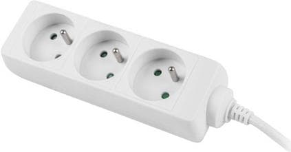 Lanberg 3M Hvid 3X 230V Lanter FORLÆNGELSE PL. KABEL FRA FULD KOBBER (PS0-03E-0300-W)