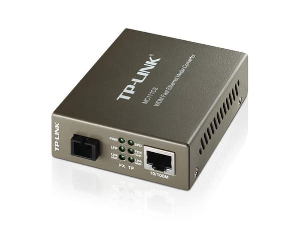 TP-LINK MC111CS - Mediekonverter - 100Mb LAN - 10Base-T, 100Base-FX, 100Base-TX - RJ-45 / SC single mode - op til 20 km - 1550 (TX) / 1310 (RX) nm