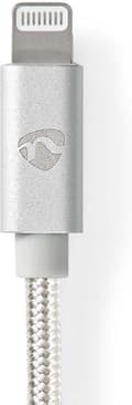 Miniatyrbillede 4 af 8: Nedis USB-kabel | USB 2.0 | Apple Lightning 8 Pin | USB-A han | 480 Mbps | forgyldt | 2,00 m | runde | Strikket / Nylon | Aluminium | Dæk vindueskasse