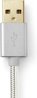 Miniatyrbillede 6 af 8: Nedis USB-kabel | USB 2.0 | Apple Lightning 8 Pin | USB-A han | 480 Mbps | forgyldt | 2,00 m | runde | Strikket / Nylon | Aluminium | Dæk vindueskasse
