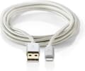 Miniatyrbillede 2 af 8: Nedis USB-kabel | USB 2.0 | Apple Lightning 8 Pin | USB-A han | 480 Mbps | forgyldt | 2,00 m | runde | Strikket / Nylon | Aluminium | Dæk vindueskasse