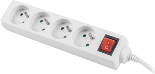 Lanberg PS1-04E-0150-W forlængerkabel (1,5 m, hvid farve) (PS1-04E-0150-W)