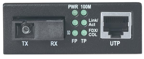 Intellinet - Mediekonverter - Ethernet, Fast Ethernet - 10Base-T, 100Base-FX, 100Base-TX - RJ-45 / SC single mode - op til 20 km - 1310 (RX) / 1550 (T